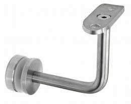 Fijación pasamanos (tubo Ø 48,3mm) – vidrio (rótula 30mm), AISI 304, SATINADO