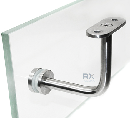 Foto Fijación pasamanos (tubo Ø 48,3mm) – vidrio (rótula Ø 40mm), AISI 304, SATINADO