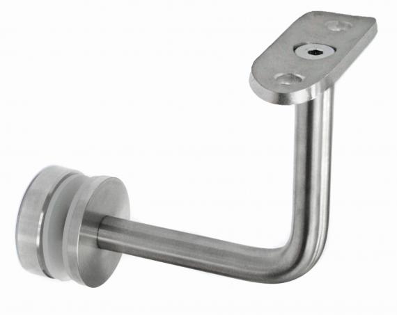Foto Fijación pasamanos (tubo Ø 48,3mm) – vidrio (rótula Ø 40mm), AISI 304, SATINADO