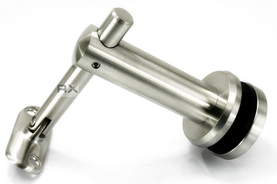 Foto Fijación pasamanos (tubo Ø 48,3mm) – vidrio (rótula Ø 50mm), AISI 304, SATINADO