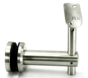 Foto Fijación pasamanos (tubo Ø 48,3mm) – vidrio (rótula Ø 50mm), AISI 304, SATINADO