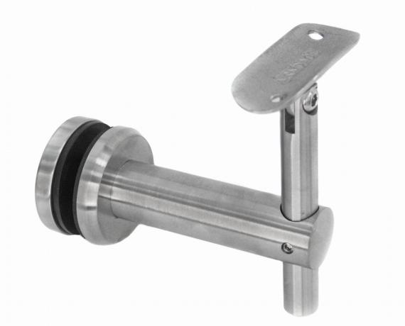 Foto Fijación pasamanos (tubo Ø 48,3mm) – vidrio (rótula Ø 50mm), AISI 304, SATINADO