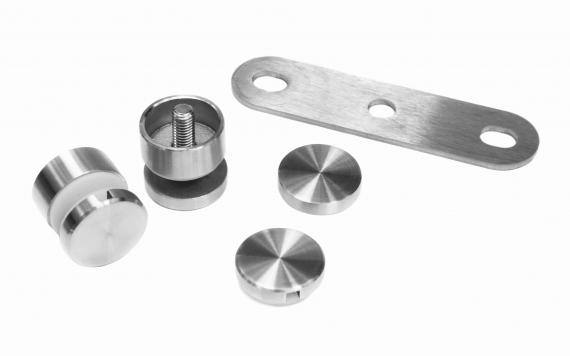 Foto Fijación puntual para vidrio - Ø30 mm con orificio de montaje Ø10,5 mm, AISI 304, SATINADO