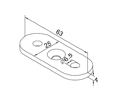 Foto Fijación universal para superficies planas, AISI 304, Pulido