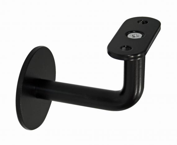 Foto Fijaciones pared–barandilla (perfil), ACERO NEGRO, RAL 9005 MATE