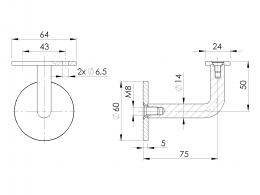 Fijaciones pared–barandilla (perfil), AISI 304, SATINADO