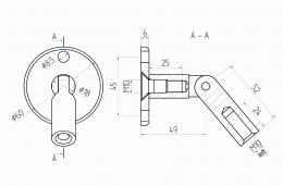 Herraje flexible de marquesina pared / tensor, AISI 316, SATINADO