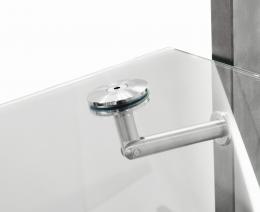 Herraje regulable de marquesina vidrio / pared, AISI 304, SATINADO