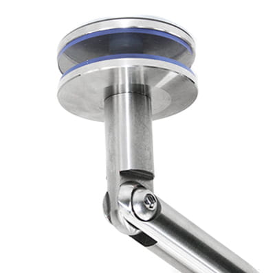 Foto Herraje regulable de marquesina vidrio / pared, AISI 316, SATINADO