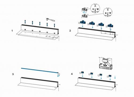 Foto Juego de gomas y juntas para vidrio 17,52 mm (juego 2,5 m) con REGULACIÓN vertical