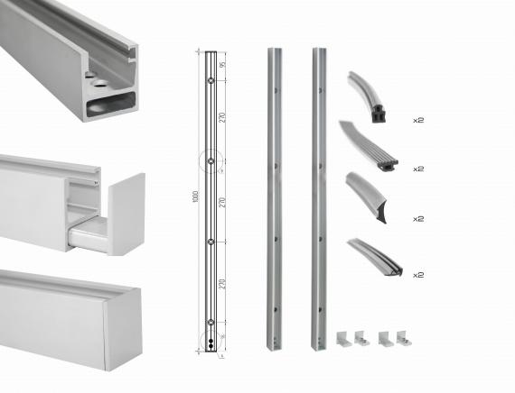 Foto Juego de perfiles 1000 mm para montaje en jambas de ventana, ALUMINIO ANODIZADO