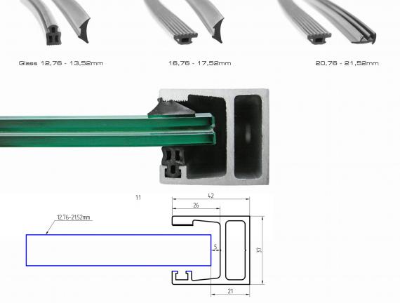 Foto Juego de perfiles 1000 mm para montaje en jambas de ventana, ALUMINIO ANODIZADO