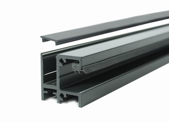 Foto Juego de perfiles RX 1000mm montados al marco de la ventana, ALUMINIO, RAL 7016