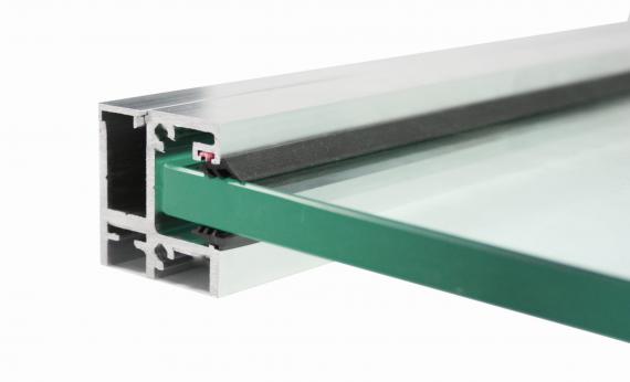 Foto Juego de perfiles RX 480mm montados al marco de la ventana, ALUMINIO