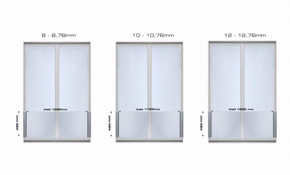 Foto Juego de perfiles RX 480mm montados al marco de la ventana, ALUMINIO