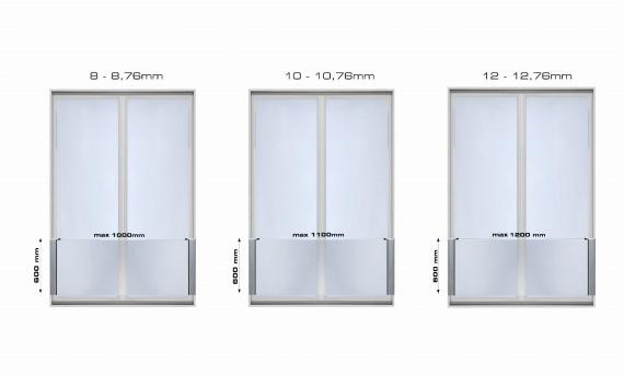 Foto Juego de perfiles RX 600mm montados al marco de la ventana, ALUMINIO, RAL 7016