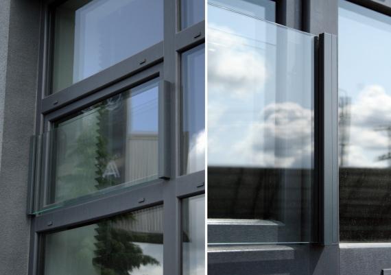 Foto Juego de perfiles RX 600mm montados al marco de la ventana, ALUMINIO, RAL 7016