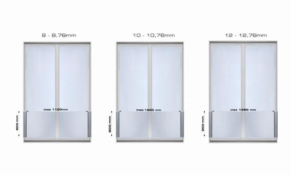 Foto Juego de perfiles RX 800mm montados al marco de la ventana, ALUMINIO