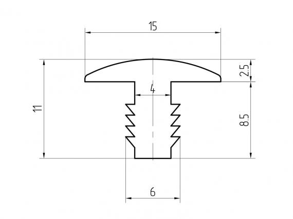 Foto Junta entre vidrios en  T  para doble marquesina, SILICONA