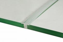 Junta entre vidrios en  T  para doble marquesina, SILICONA