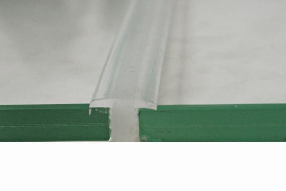 Foto Junta entre vidrios en  T  para doble marquesina, SILICONA