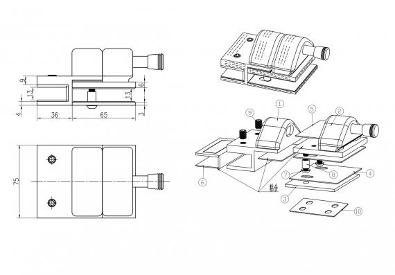 Foto Pestillo magnético 180° vidrio–vidrio 12–12,76 mm, AISI 316, acabado satinado