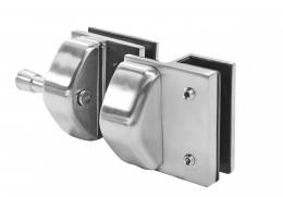 Pestillo magnético 180° vidrio–vidrio 12–12,76 mm, AISI 316, acabado satinado