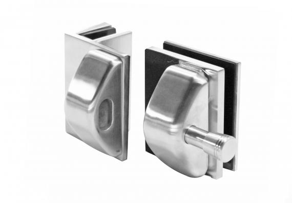 Foto Pestillo magnético 90° vidrio–vidrio 12–12,76 mm, AISI 316, acabado satinado