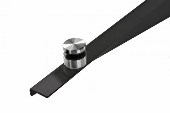 Foto Marquesinas de vidrio brazo pequeño NEGRO, AISI 304, PINTURA EN POLVO