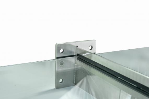 Foto Marquesinas de vidrio tipo espada, AISI 304, SATINADO