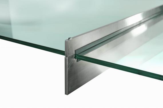 Foto Marquesinas de vidrio tipo espada, AISI 304, SATINADO