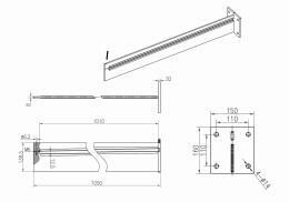 Marquesinas de vidrio tipo espada, S235, GALVANIZADO