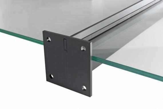 Foto Marquesinas de vidrio tipo espada, S235, RAL 7016 MATE