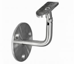 Montaje a pared - pasamanos (tubo Ø 42,4 mm) con flexible, AISI 304, SATINADO