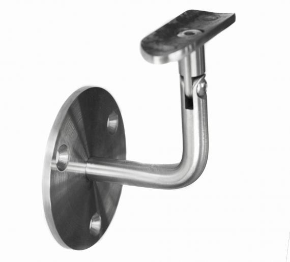 Foto Montaje a pared - pasamanos (tubo Ø 42,4 mm) con flexible, AISI 304, SATINADO