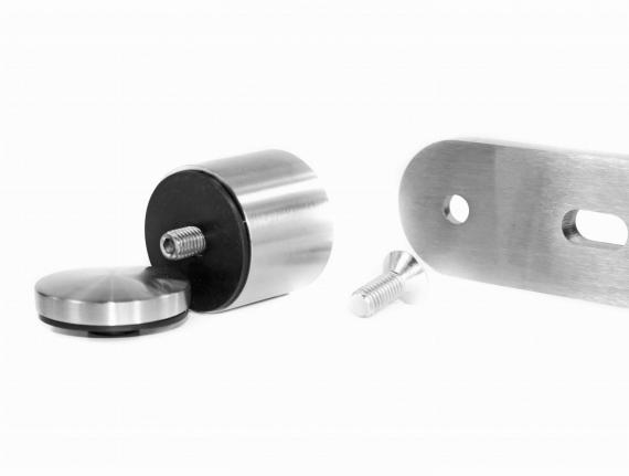 Foto Montaje doble para vidrio fi 50/50 mm, AISI 304, SATINADO