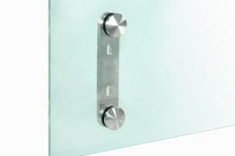 Montaje doble para vidrio fi 50/8 mm, AISI 304, SATINADO