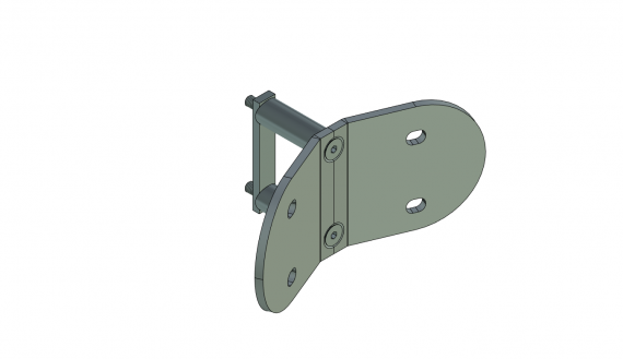 Foto Montaje lateral del poste Ø42,4mm - 135° AISI 304, SATINADO