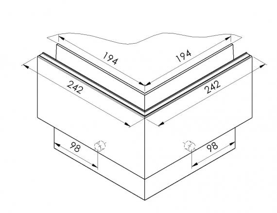 Foto Perfil angular exterior de aluminio ETK.002.11.Z.AL.A, ANODIZADO