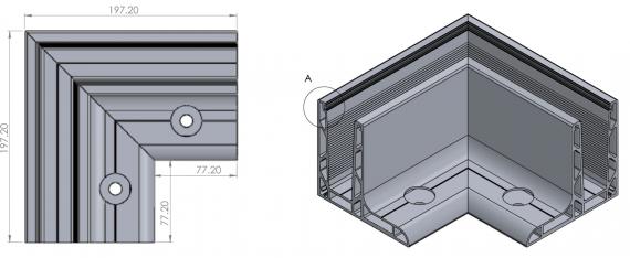 Foto Perfil angular exterior de aluminio ETP.K105.20.AL.A, anodizado