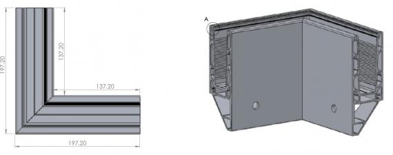 Foto Perfil angular exterior de aluminio ETP.K120.20.AL.A, anodizado