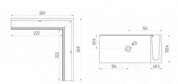 Foto Perfil angular interior de aluminio ETK.002.W2.AL.A, ANODIZADO