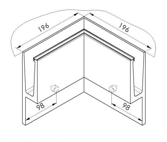Foto Perfil angular interior de aluminio ETP.002.11.AL.AL, ANODIZADO