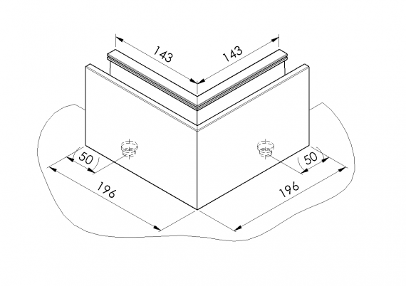 Foto Perfil angular exterior de aluminio ETK.006.W1.AL.A, ANODIZADO