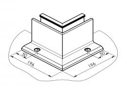 Perfil angular interior de aluminio ETP.006.03.AL.A, ANODIZADO