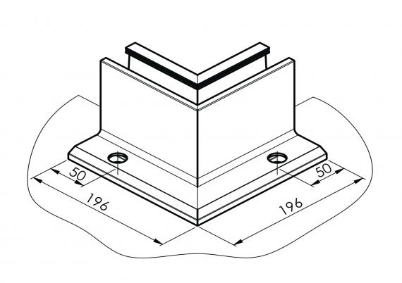 Foto Perfil angular interior de aluminio ETP.006.03.AL.A, ANODIZADO