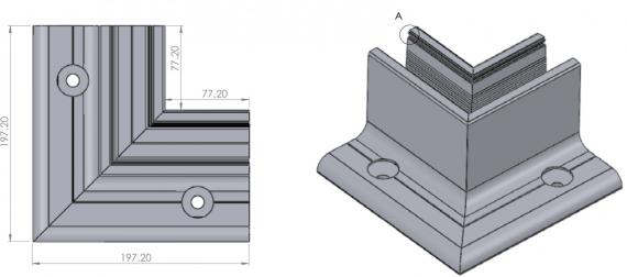 Foto Perfil angular de aluminio ETK.K105.110.20.AL.A, ANODIZADO