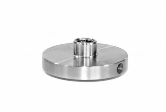 Foto Parte frontal del soporte de cristal con brida fi 50mm M10, AISI 304, SATINADO