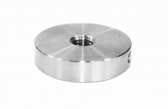 Foto Parte frontal del soporte de cristal con collarín fi 40mm M10, AISI 304, SATINADO