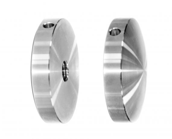 Foto Parte frontal del soporte de cristal convexo fi 50mm M10, AISI 304, SATINADO